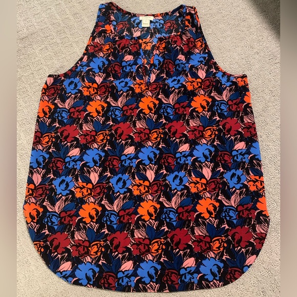 J. Crew Sleeveless Floral Blouse Size 4 - Picture 5 of 9